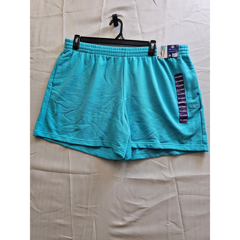 Champion Womens Aqua Excursion‎ Fleece Shorts XXL NWT Blue Athletic Loungewear